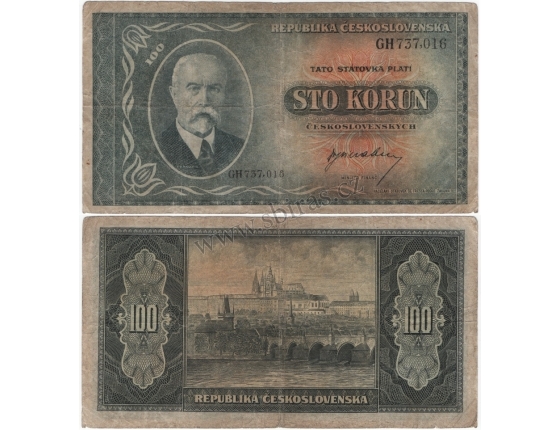 100 korun 1945 T.G. Masaryk