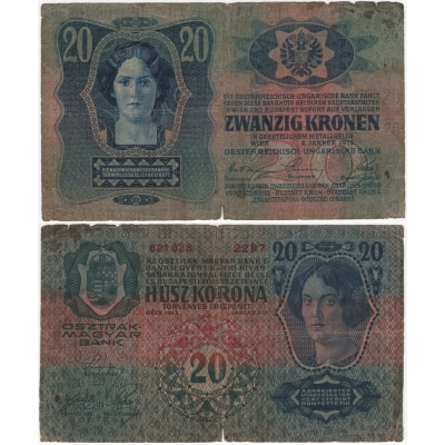 20 korun 1913, I. vydání, bez přetisku