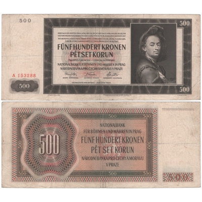 500 korun 1942, I. vydání, série A, neperforovaná
