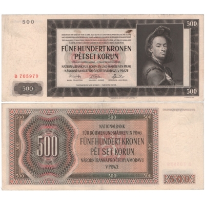 500 korun 1942, I. vydání, série B, neperforovaná