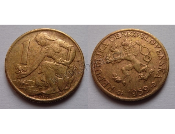 Tschechoslowakei - Münze 1 Krone 1959