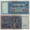 Německé císařství - bankovka 100 marek 1910, červený číslovač, modrý papír