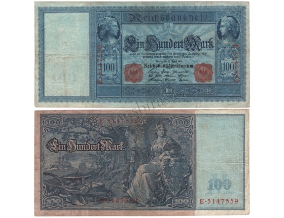Německé císařství - bankovka 100 marek 1910