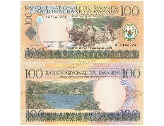 Rwanda - bankovka 100 francs 2003
