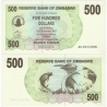 Zimbabwe - bearer cheque 500 dollars 2007 UNC