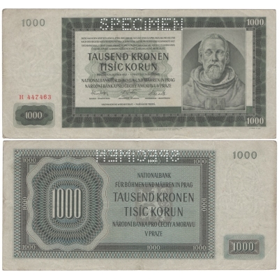 1000 korun 1942 H