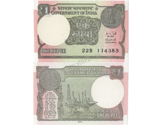 Indie - bankovka 1 rupee 2015 UNC