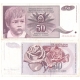 Jugoslávie - bankovka 50 dinara 1990