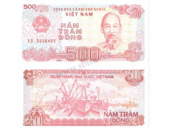 Vietnam - bankovka 500 dong 1988 aUNC