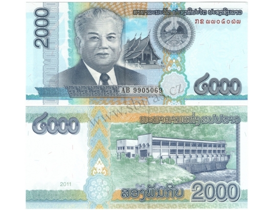 Laos - bankovka 2000 kip 2011 UNC