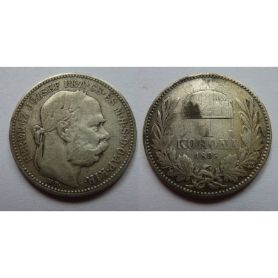 František Josef I. - stříbrná mince 1 koruna 1895