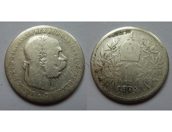 František Josef I. - stříbrná mince 1 koruna 1894