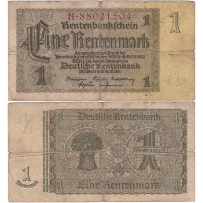 Deutschland - Banknote 1 Rentenmark 1937