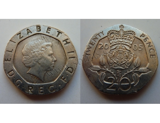 Velká Británie - 20 pence 2005