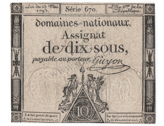 Banknote: France - 10 Sols 1793