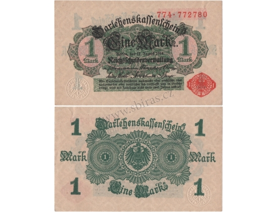 Německé císařství - bankovka 1 marka 1914
