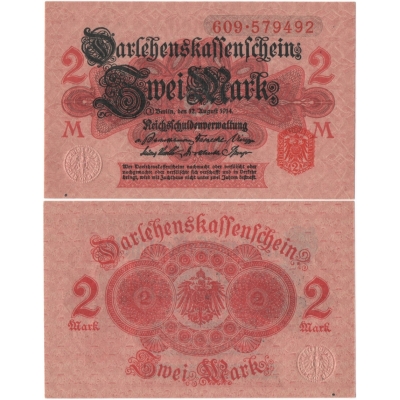 Německé císařství - bankovka 2 Marky 1914 (UNC)