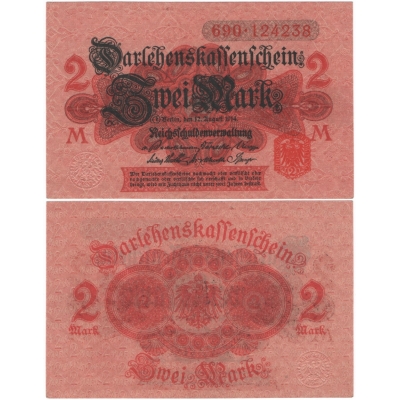 Německé císařství - bankovka 2 Marky 1914 