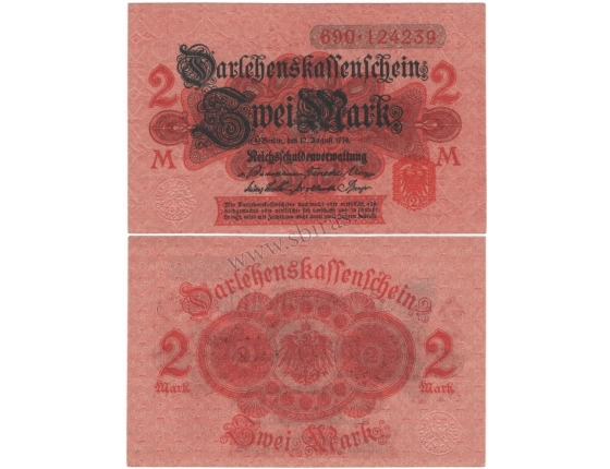 Německé císařství - bankovka 2 Marky 1914 