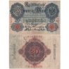 Německé císařství - bankovka Reichsbanknote 20 marek 1914, 7-místný číslovač