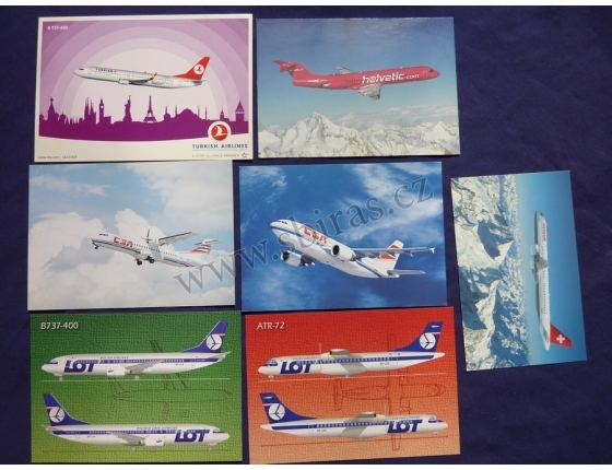Letadla - soubor pohlednic
