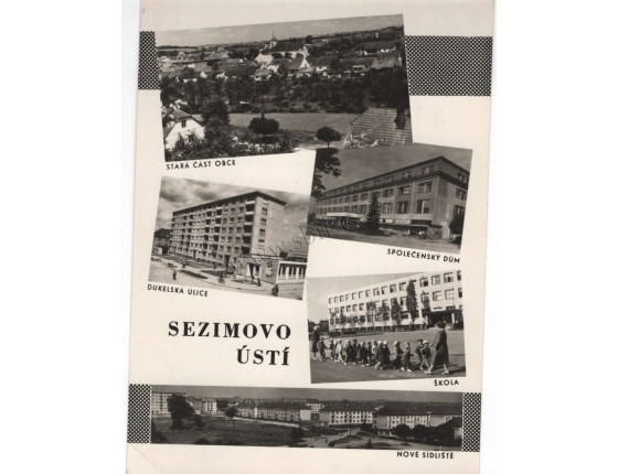 Sezimovo ústí - pohlednice černobílá