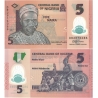 Nigérie - bankovka 5 naira 2017 UNC, polymerová bankovka
