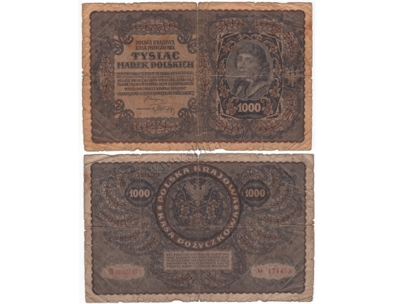 Polsko - bankovka 1000 marek 1919