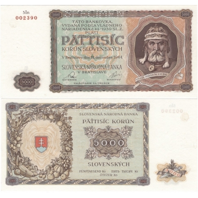 5000 korun 1944, nevydaná bankovka