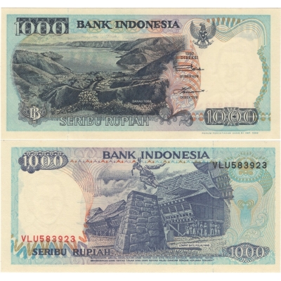 Indonésie - bankovka 1000 rupiah 1992 UNC