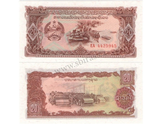 Laos - bankovka 20 kip 1988 UNC