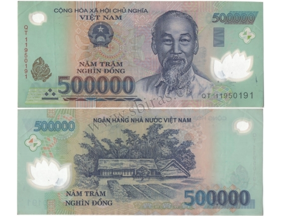 Vietnam - bankovka 500 000 dong bl, polymerová bankovka