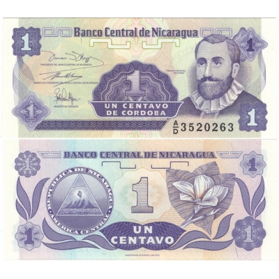 Nikaragua - bankovka 1 centavo 1991 UNC