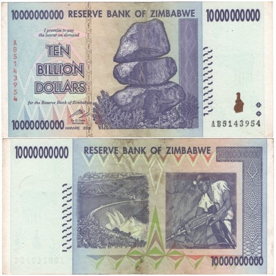 Zimbabwe - bankovka 10 000 000 000 dollars 2008