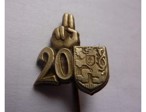 20 let republiky - originální odznak z 1. republiky
