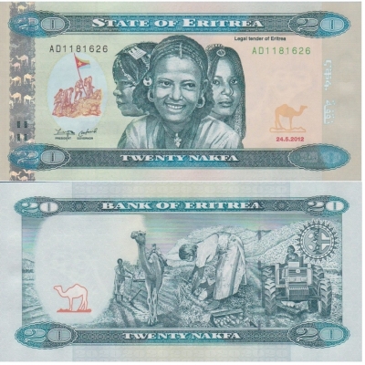 Eritrea - bankovka 20 Nakfa 2012 UNC