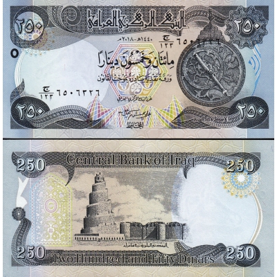 Irák - bankovka 250 dinars 2018 UNC