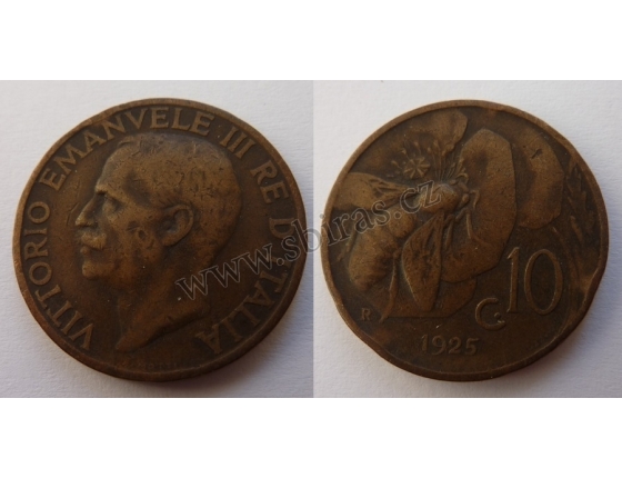 Italské království - 10 centesimi 1925 R