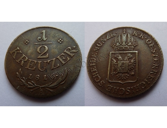 František I. - mince 1/2 krejcar 1816 A