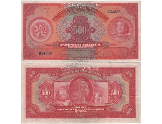 500 korun 1929, série D