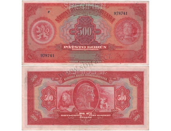 500 korun 1929, série F
