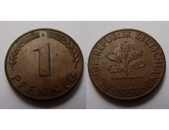 Západní Německo - 1 pfennig 1950 D