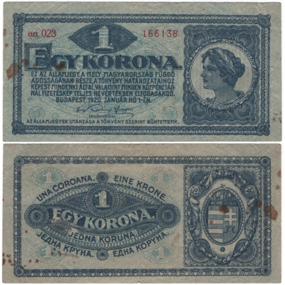 Maďarsko - 1 korona 1920
