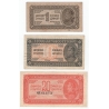 Jugoslávie - bankovky 1, 10 a 20 dinara 1944