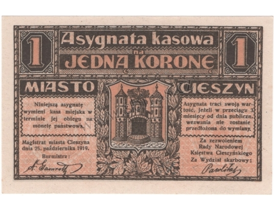 Poland - Bielsko-Biala, banknote 2 Crown 1919