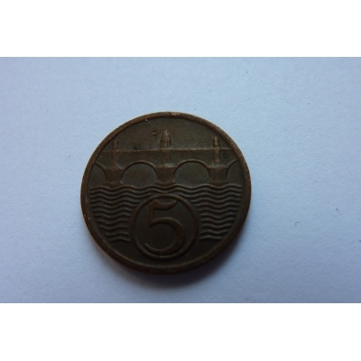 Československo - mince 5 haléřů 1931