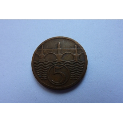 Československo - mince 5 haléřů 1929
