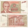 Jugoslávie - bankovka 5 000 dinara 1993
