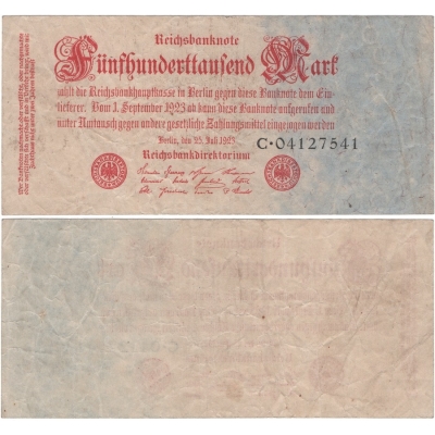 Německo - bankovka 500 000 marek 1923