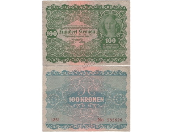 Rakousko - bankovka 100 korun 1922